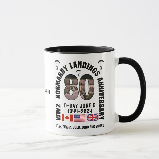 Caneca Aniversário do 80 NORMANDY LANDINGS WW2 (Direita)