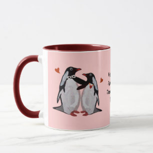 Caneca Aniversário do amor do pinguim 25o