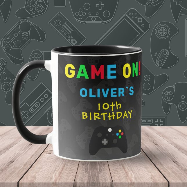 Caneca Aniversário do Game On Video Controller (Criador carregado)