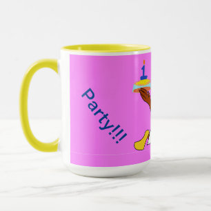 Caneca Aniversário do Pato Chef Rosa