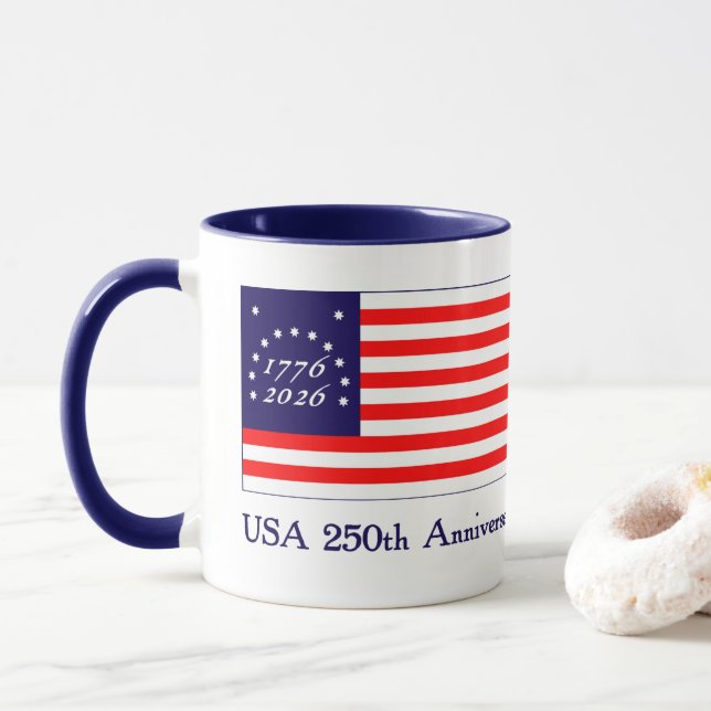 Caneca Aniversário dos EUA 250th (Com Donut)