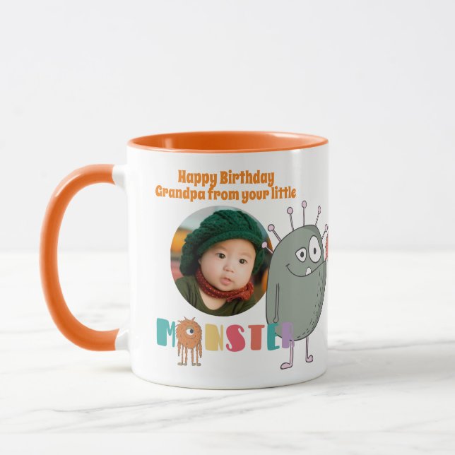 Caneca Aniversário GRANDPA FOTO MUG KIDS Pequenos Monstro (Esquerda)