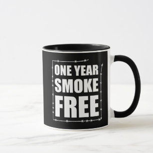 Caneca Aniversário Livre de Fumos de Um Ano