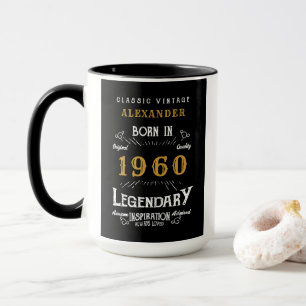 Caneca Aniversário Personalizado 1960 Adicionar Nome Lege