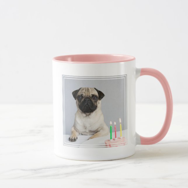 Caneca Aniversário Pug (Direita)