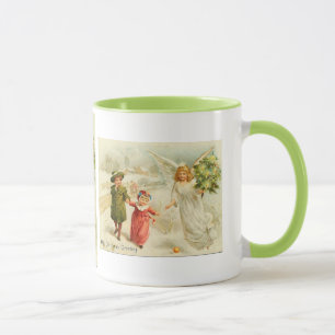 Caneca Anjo de Natal com crianças