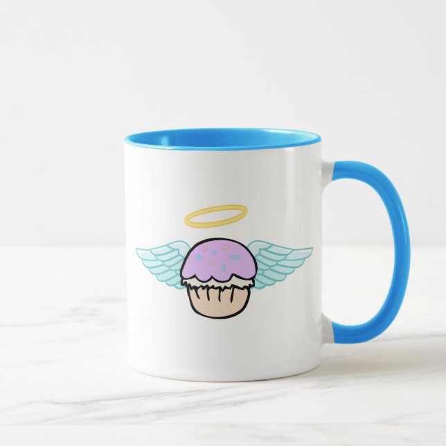 Caneca Anjo do cupcake sem texto, cupcake sem texto (Direita)