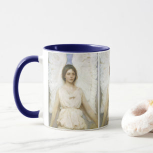 Caneca Anjo por Abbott Thayer, Arte Fina Vitoriana Vintag