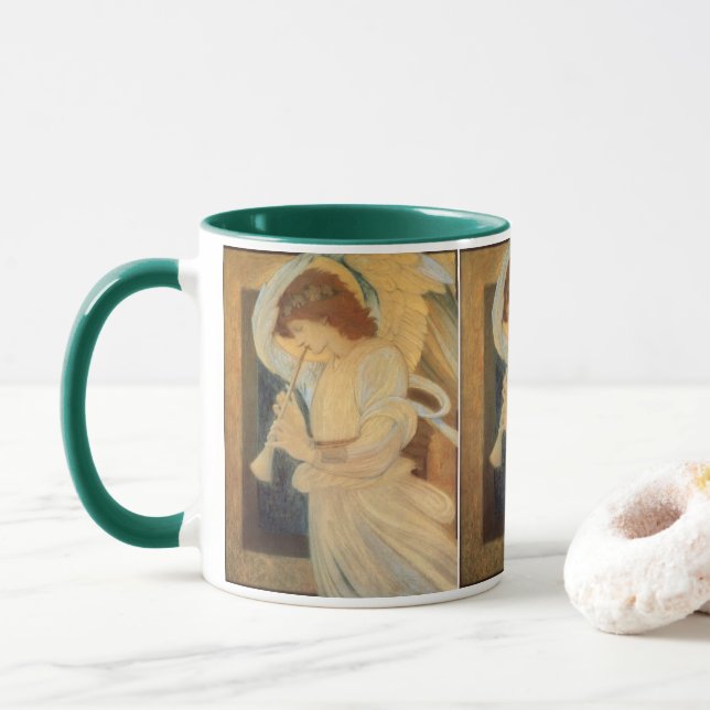 Caneca Anjo tocando Flageolet por Burne Jones (Com Donut)