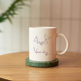 Caneca Anjos Por Perto Presente Espiritual Motivacional C