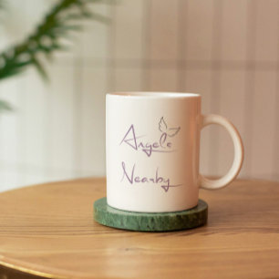 Caneca Anjos Por Perto Presente Espiritual Motivacional C