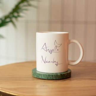 Caneca Anjos Por Perto Presente Espiritual Motivacional C