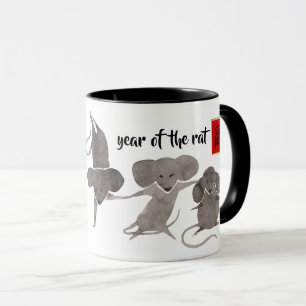 Caneca Ano Chinês do Rato Ano Personalizado