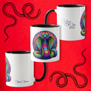 Caneca Ano Colorido da Cobra Mug
