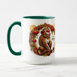 Caneca Ano da caneca-macaco