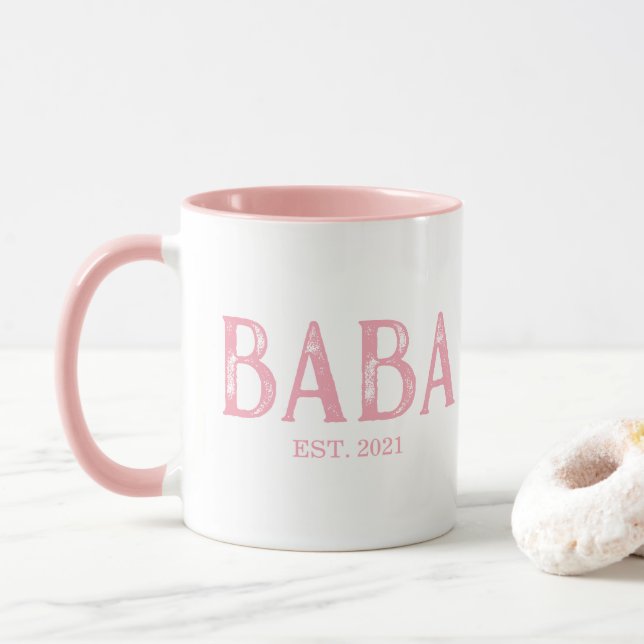 Caneca Ano de Estabelecimento do Pink Baba (Com Donut)