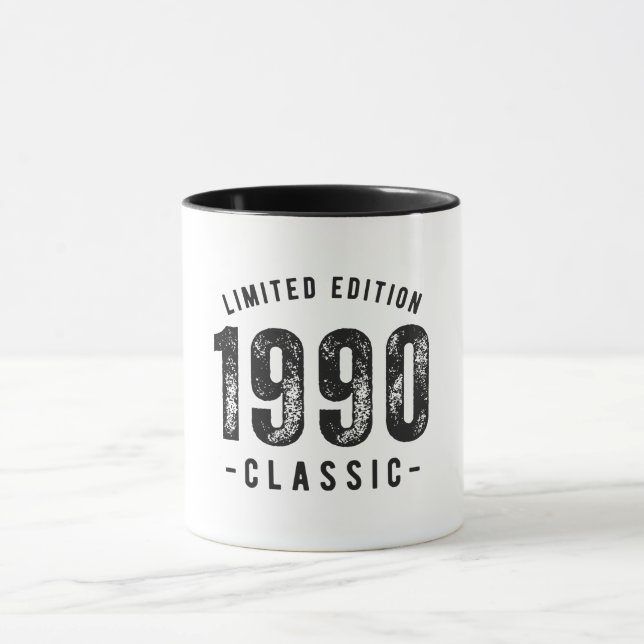 Caneca Ano de Nascimento Clássico de 1990 (Centro)