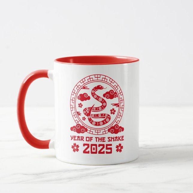 Caneca Ano do Ano Novo Chinês em Cobra de 2025 (Esquerda)