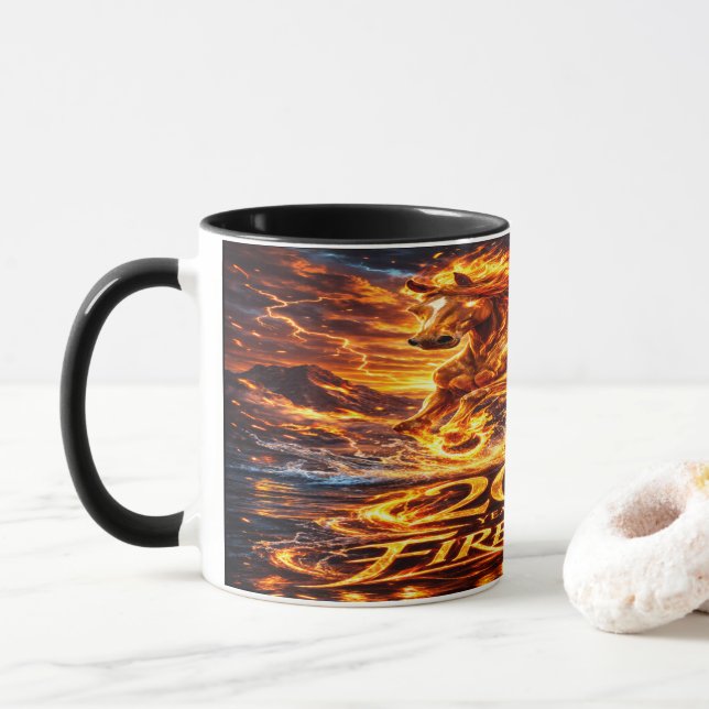 Caneca Ano do Cavalo de Fogo 2026 (Com Donut)