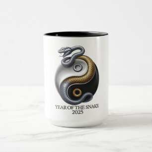 Caneca Ano do Cobra 2025 Yin e Yang