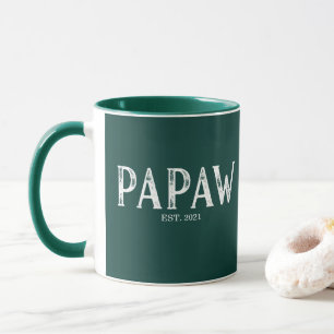 Caneca Ano do Papaw Verde Caçador Estabelecido