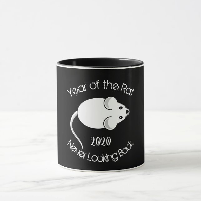 Caneca Ano do Rato Nunca Olhando para trás Rato 2020 (Centro)