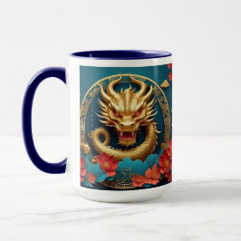 Caneca Ano Novo do Dragão Chinês Majestoso