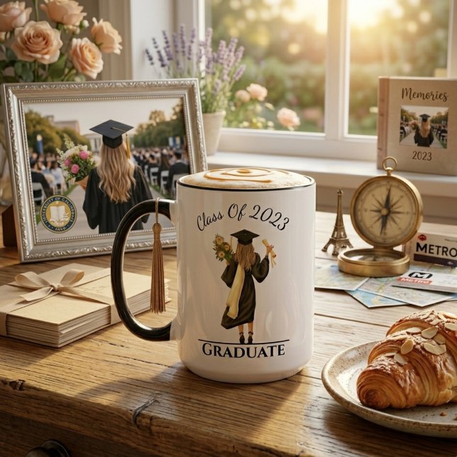 Caneca Ano Personalizável de Formatura de Menina (Criador carregado)