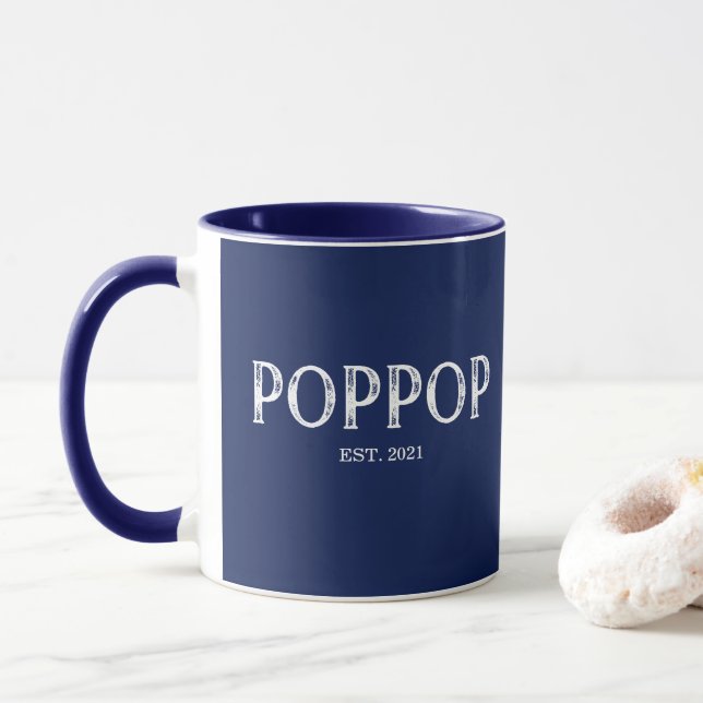 Caneca Ano PopPop Azul Marinho Estabelecido (Com Donut)