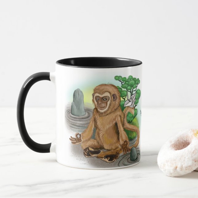 Caneca Ano Zodíaco Chinês do Macaco (Com Donut)