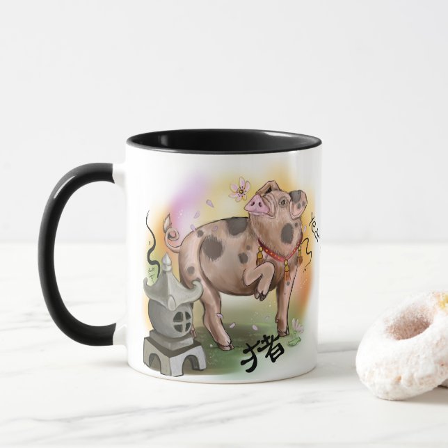 Caneca Ano Zodíaco Chinês do Porco (Com Donut)