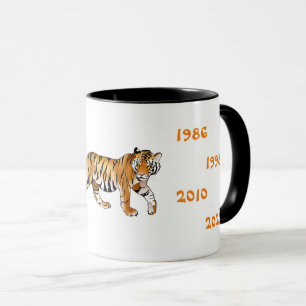 Caneca Anos Chineses da ilustração do Tigre