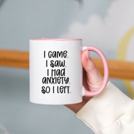Caneca Ansiedade Engraçada Típica de Tendência Dois Café 