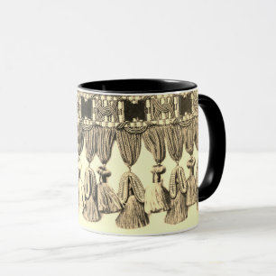 Caneca Antecipado, renda vitoriana preto