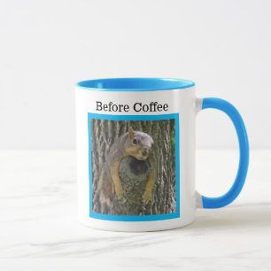 Caneca Antes Do Café, Depois Do Café, Esquilo Engraçado