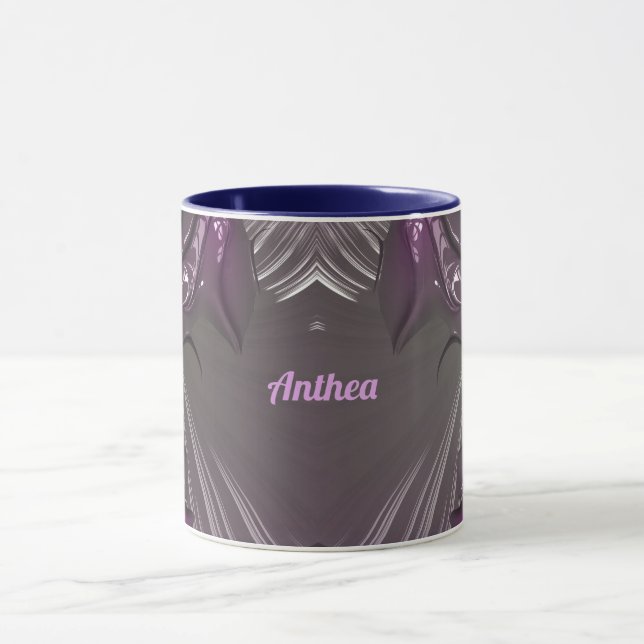 Caneca ANTHEA ~ 3D Glossy Pink Blue Silver ~ Mug (Centro)