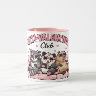 Caneca Anti-Valentine Club Animal - Capybara Opossum Racc