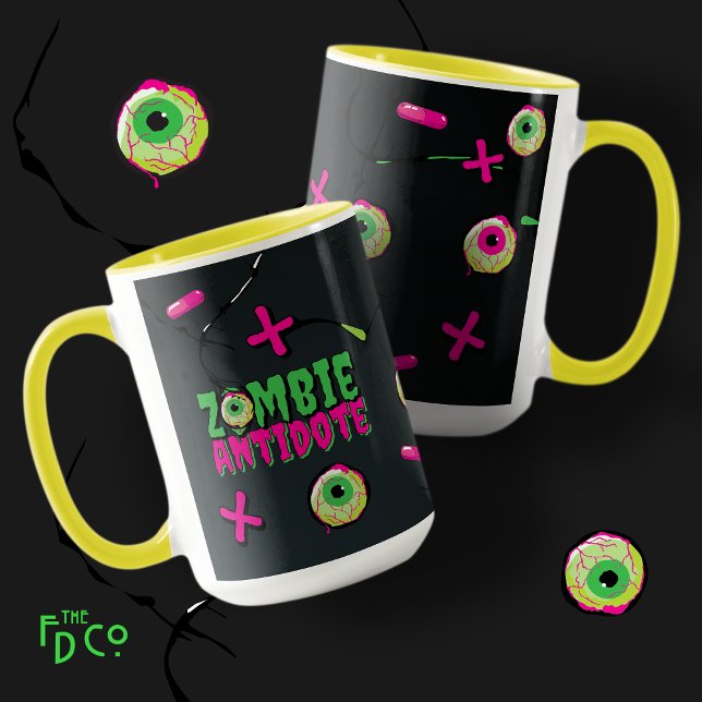 Caneca Antídoto Zombie Cute Dark Engraçado Ghouly (Criador carregado)