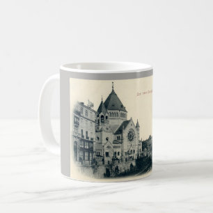 Caneca antiga do cartão da sinagoga de Strasbourg