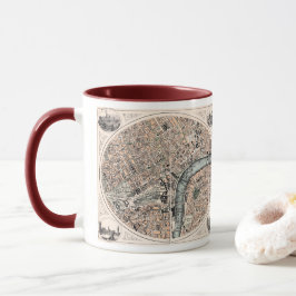 Caneca Antigo Mapa de Londres Inglaterra