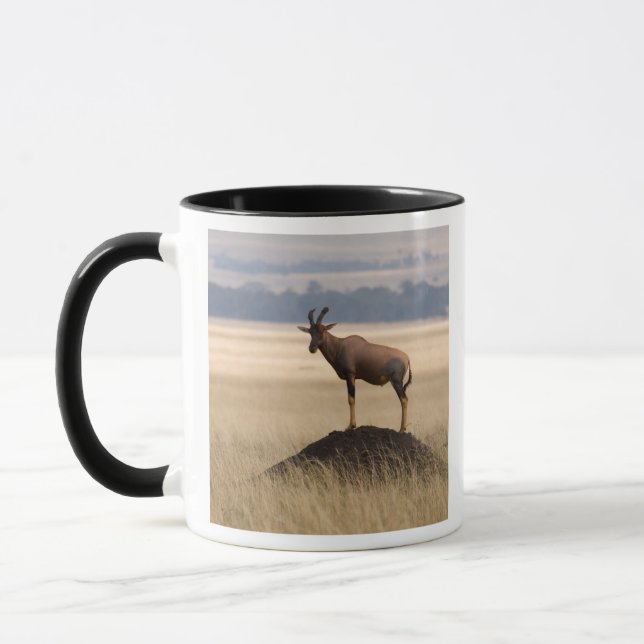 Caneca Antílope de Tsessebe na vigia para predadores (Esquerda)