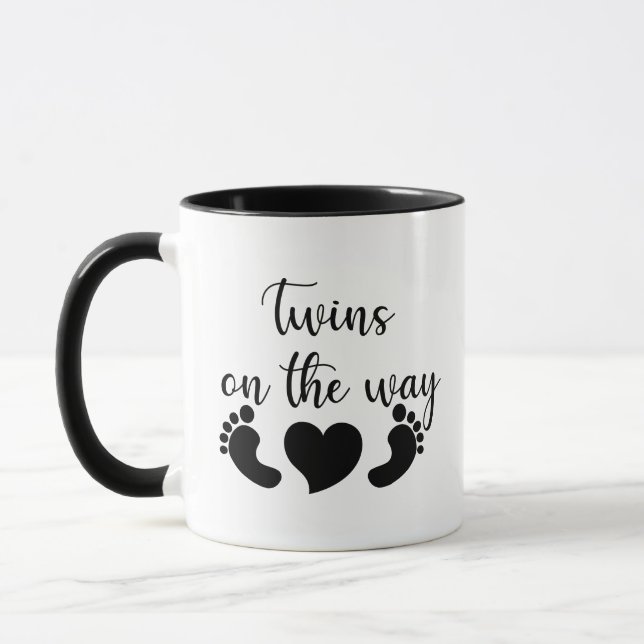 Caneca Anúncio de bebê gêmeos fofos (Esquerda)