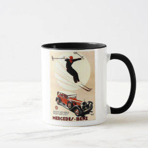 Caneca Anúncio De Esqui Vintage Mercedes Benz
