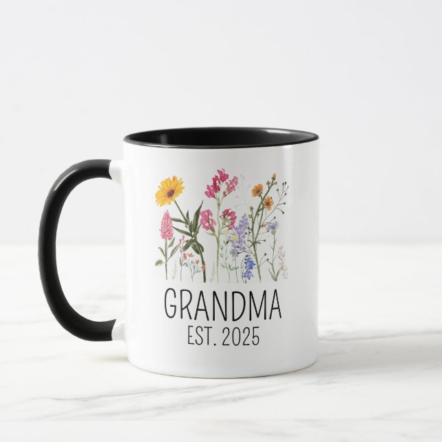 Caneca Anúncio de Gravidez Avós Dão Novo Grande (Esquerda)