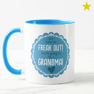 Caneca Anúncio de Gravidez de Menino Nova Vovó 