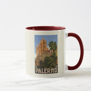 Caneca anúncio italiano do viagem de Palermo Sicília do