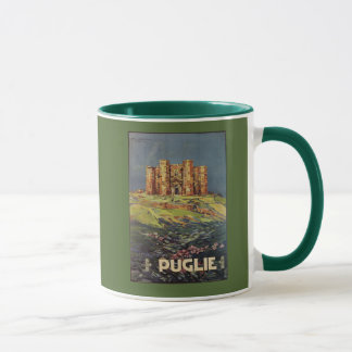 Caneca Anúncio italiano do viagem do vintage de Apulia