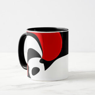 Caneca Ao Sr. Redd: Abstrato Preto, Branco e Vermelho