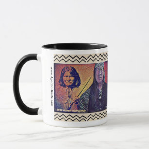 Caneca Apache Kinfe ®️ ™️ 🇺 🇸 Geronimo e Red Feather Mu
