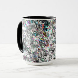 Caneca Aparência colorida como recortes quadrados de DVD,